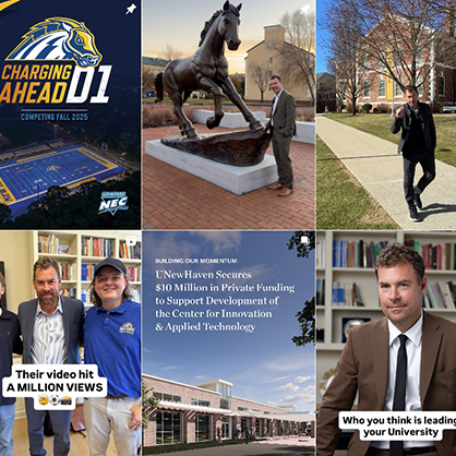 The @UNewHavenPresident Instagram account recently earned the top honor in the Collegiate Advertising Awards.