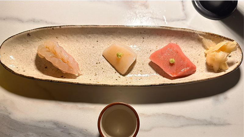 Hokkaido uni + O-toro tuna sashimi