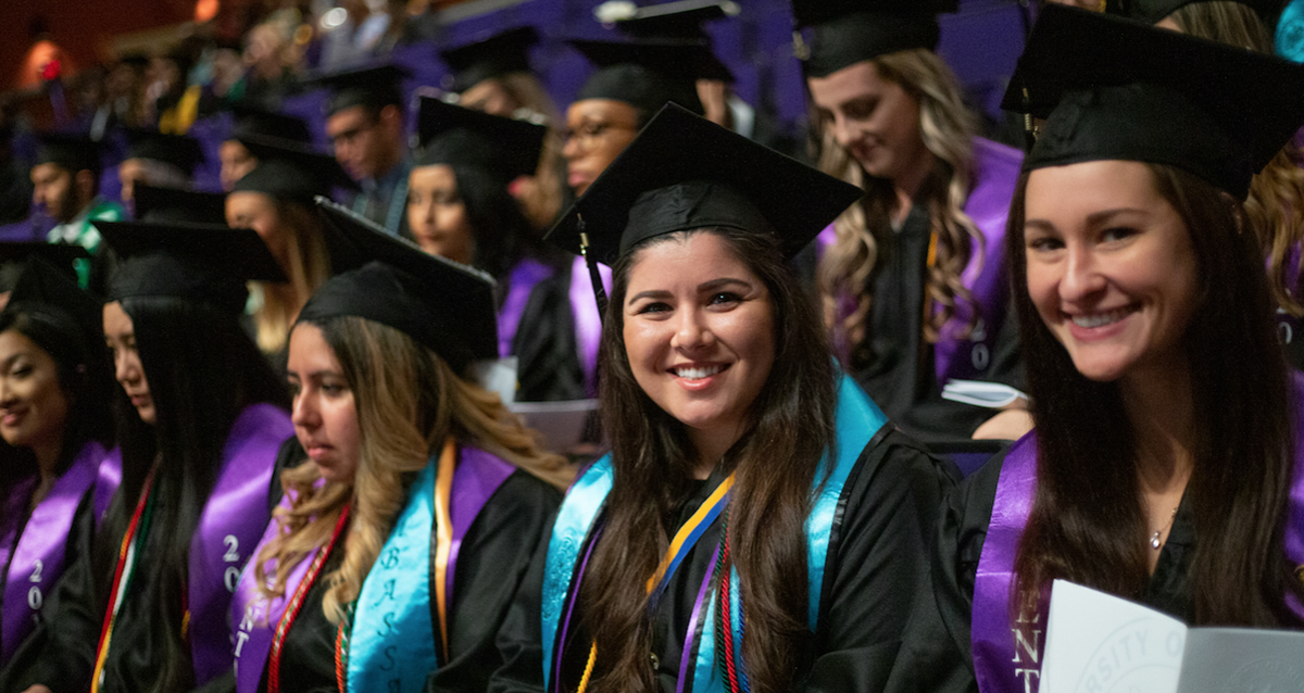 Photo of students at the morning commencement ceremony on Wednesday, May 22, 2019.