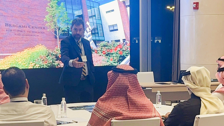 President Frederiksen interacts with Saudi alumni