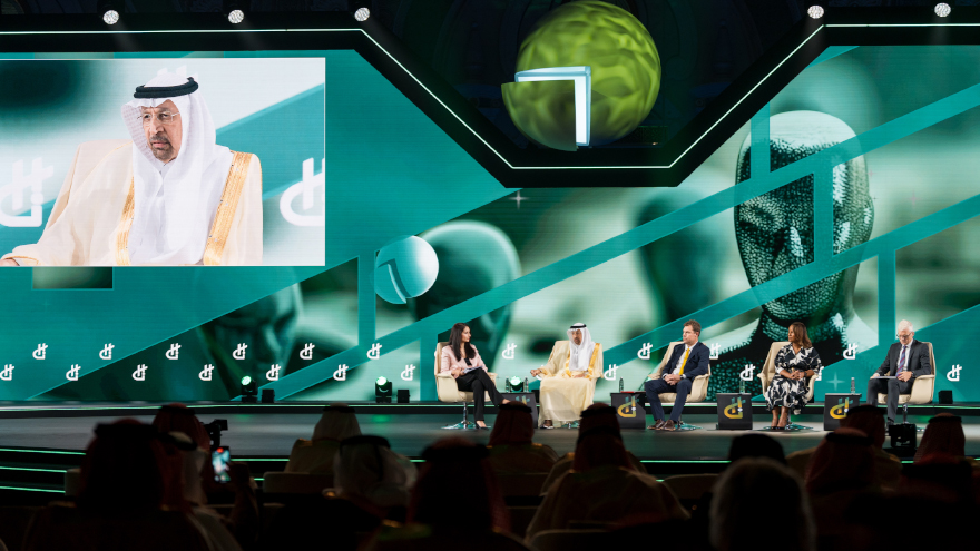 President Frederiksen on stage for panel discussion