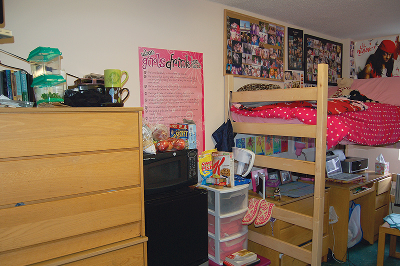 View of room inside Bixler Hall