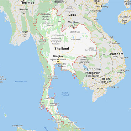 map of Thailand