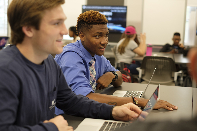 Students at computers