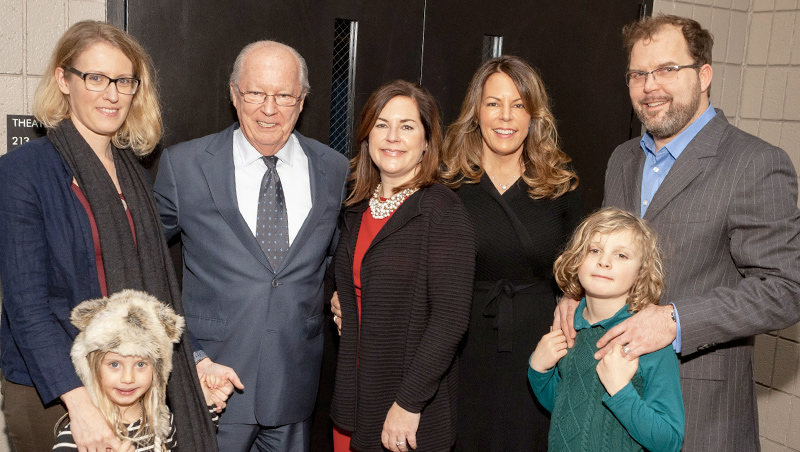 Photo of Matthew Schmidt, Ph.D., with his wife and children and William Bucknall, Kristin Loranger, and Elise Bucknall.