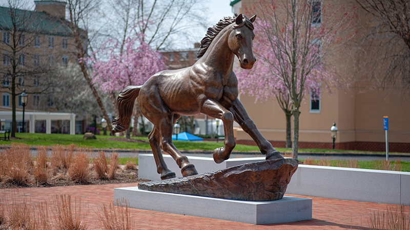 Charlie the charger on campus.