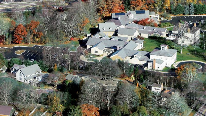 An aerial image of Lyme Academy College of Fine Arts