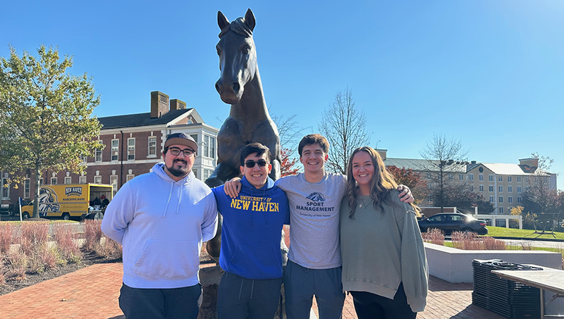 Left to right: Thomas Van Patten ’24, Nicholas O’Brien ’24, Sam Kaplan ’24, and Megan Sullivan ’24.