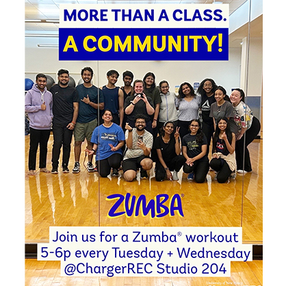 A flyer for a Zumba class at the University.