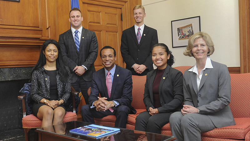 Image of Carolyn Olortegui as an intern at the State Treasurer's office.