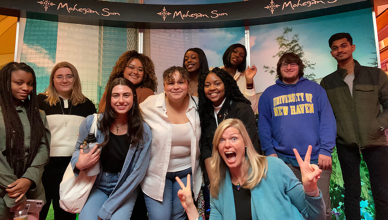 Group image of Dr. Jan Jones and students at Mohegan Sun