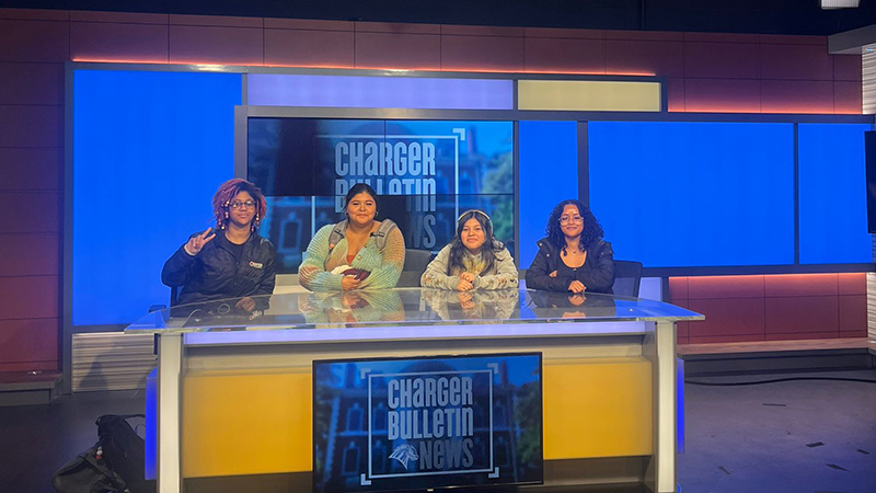Students had the opportunity to tour the University’s TV studio.