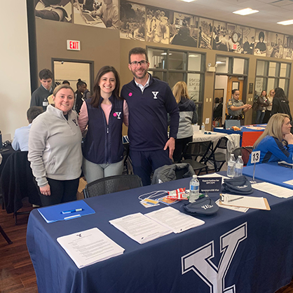 Representatives from Yale at the career expo.