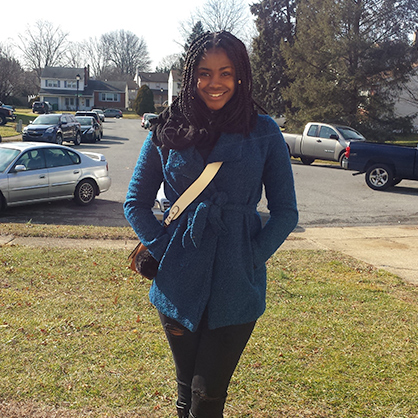 An image of Gabrielle Montlouis '18, a biology major at the University of New Haven.